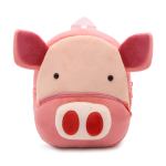 Pink pig-shaped children’s backpack with plush design