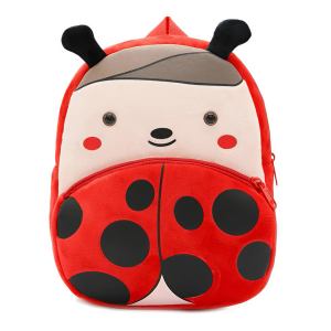 Red ladybug children's backpack with black spots