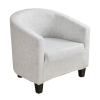 000 7d48fa0a 414d 4734 bb32 74ce4be2fadc.jpg Light grey upholstered tub armchair with black legs