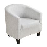 000 7d48fa0a 414d 4734 bb32 74ce4be2fadc.jpg Light grey upholstered tub armchair with black legs