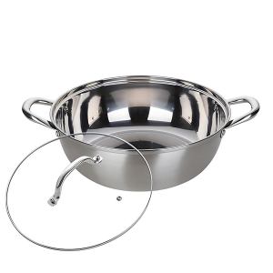 Stainless steel cooking pot with glass lid