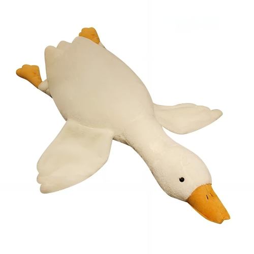 White plush duck toy with orange beak