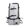 Light grey hiking backpack with black straps