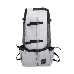 Light grey hiking backpack with black straps