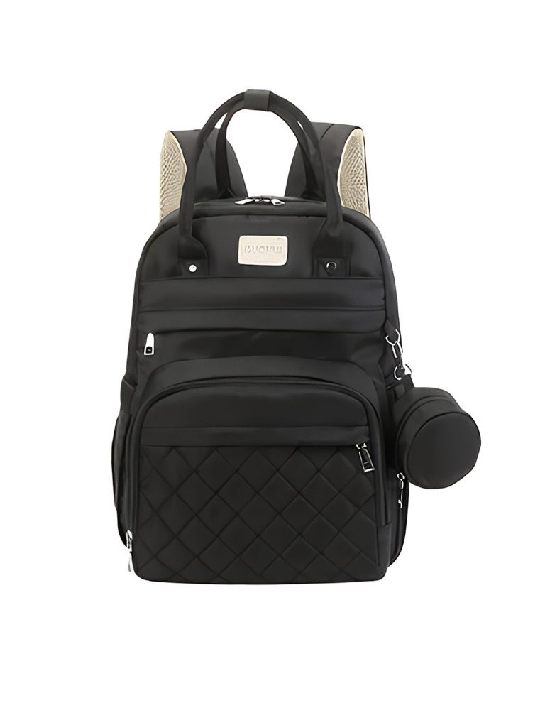 000 bf6a2d1d d9e3 4239 a3db e4b203944499.jpg Black quilted backpack with attached side pouch