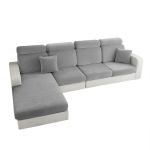 000 dc767285 4f05 4581 b69f 3a1afe681ed7.jpg Grey L-shaped sectional sofa with chaise lounge