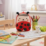 Ladybug backpack on children’s craft table