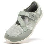 HOBIBEAR Wide Width Mary Jane Flats Women Barefoot Ballet Shoes Adjustable Hook Loop Lightweight Zero Drop Shoes