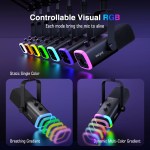 FIFINE Dynamic XLR Microphone Kit with Boom Arm for Mixer,Gaming USB Mic Set with RGB,Volume Control for PC PS5/4 AmpliGame AM8T 3