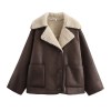 winter women's black faux leather jacket warm streetwear outwear solid elegant warmth 2026 pu coat for ladies jackets coat tops Winter Women's Black Faux Leather Jacket Warm Streetwear Outwear Solid Elegant Warmth 2026 PU Coat for Ladies Jackets Coat Tops
