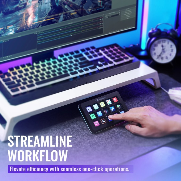 FIFINE D6 Mini Keyboard with 15 Customizable Macro Buttons, Trigger Actions via App， Custom Macros for OBS/Twitch/YouTube/VK 2