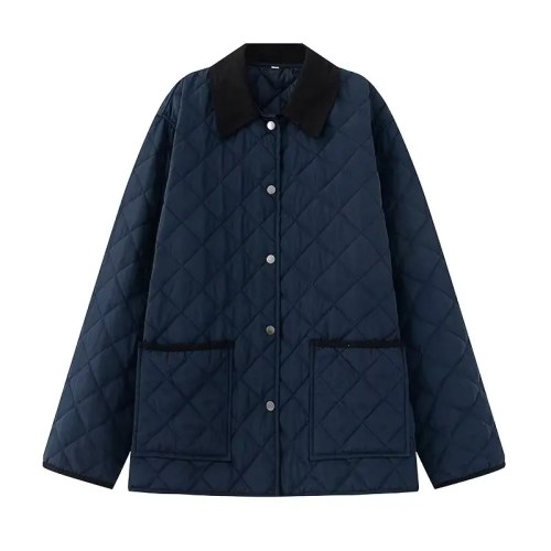 Parkas Women's Jackets Coat 2025 Casual Loose Outwear Patchwork Pockets Long Sleeve Tops Outerwear With Button Woman Casacos Top