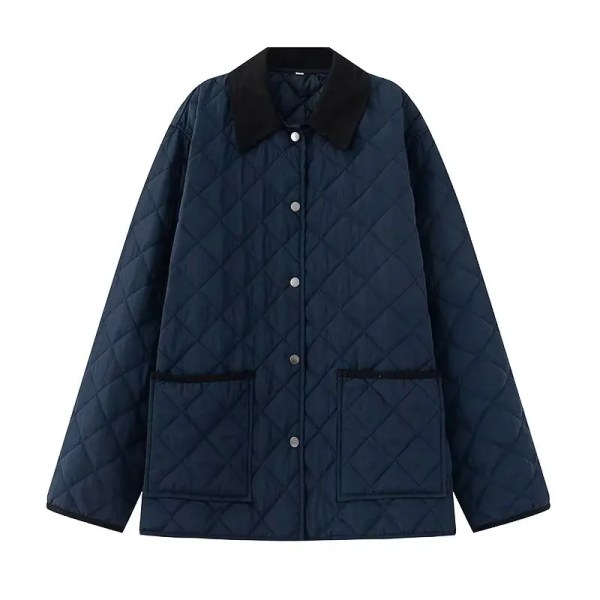 Parkas Women's Jackets Coat 2025 Casual Loose Outwear Patchwork Pockets Long Sleeve Tops Outerwear With Button Woman Casacos Top