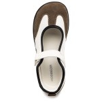 HOBIBEAR Women Wide Width Ballet Flats Zero Drop Mary Jane Shoes Adjustable Hook-Loop Minimalist Lightweight Barefoot Flats 4