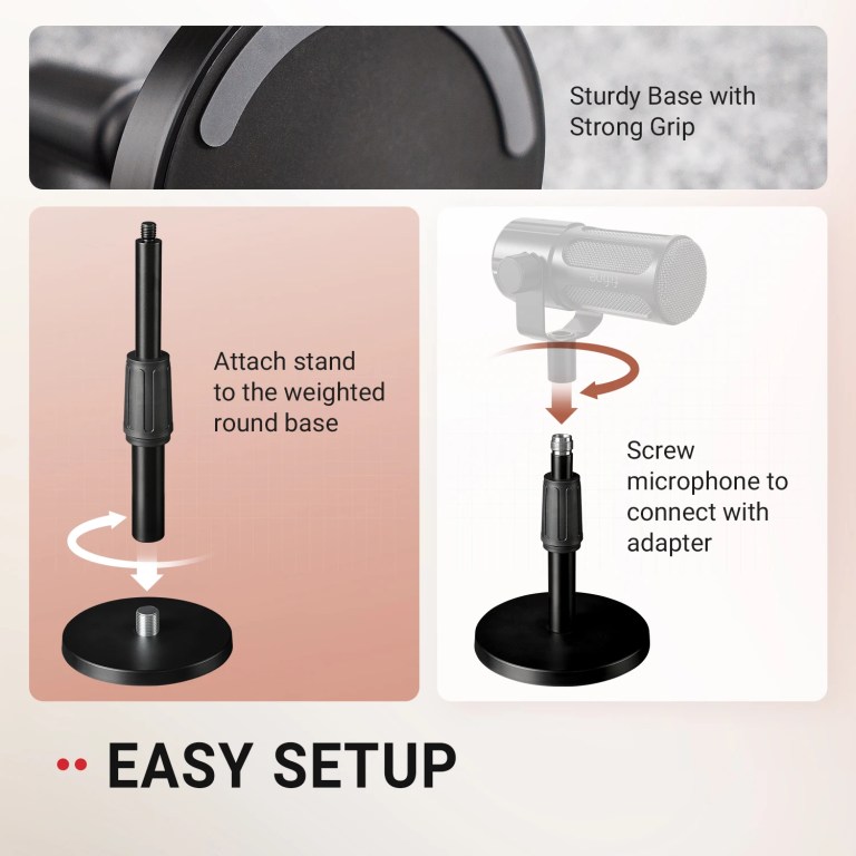fifine bs1 heavy duty metal microphone stand, adjustable table mic stand with 5/8 FIFINE BS1 Heavy Duty Metal Microphone Stand, Adjustable Table Mic Stand with 5/8 4