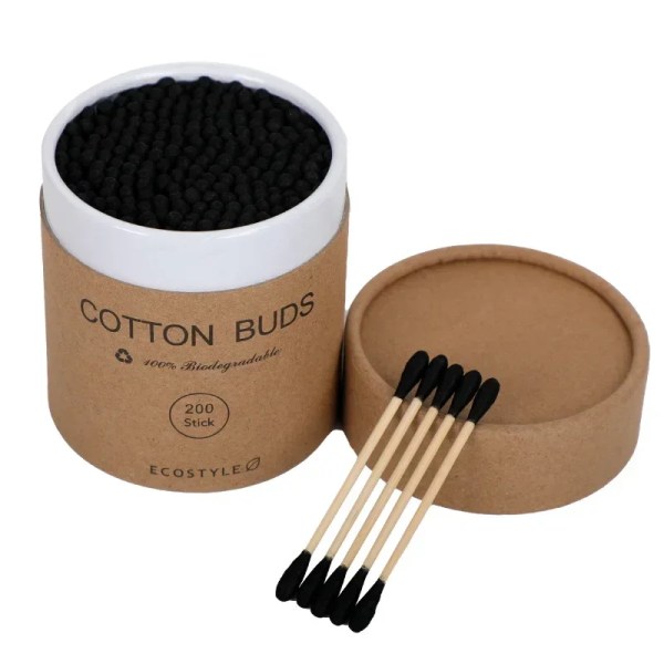 200Pcs Bamboo Cotton Swab Wood Sticks Soft Cotton Buds Cleaning of Ears Tampons Health Beauty Disposable Colored Cotton Swabs 5