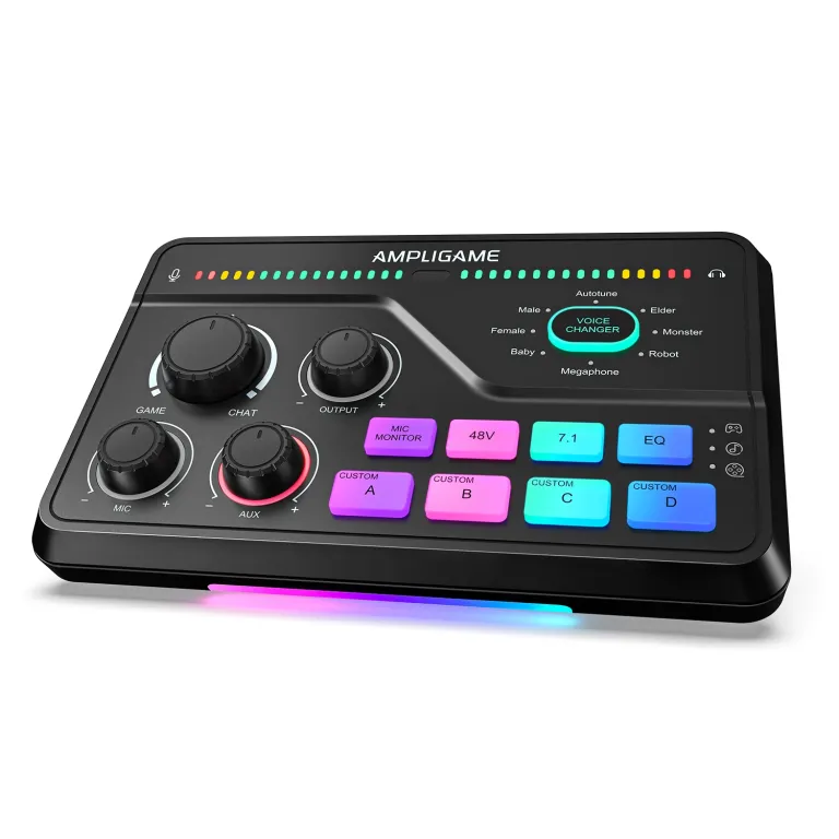 fifine sc8 audio mixer with rgb lighting & voice changer, xlr mic preamp, 3 eq modes, plug & play for gaming/streaming/podcast FIFINE SC8 Audio Mixer with RGB lighting & Voice Changer, XLR Mic Preamp, 3 EQ Modes, Plug & Play for Gaming/Streaming/Podcast