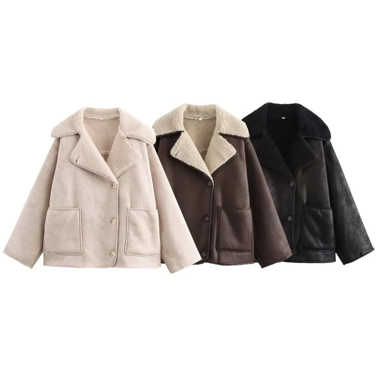 Winter Women's Black Faux Leather Jacket Warm Streetwear Outwear Solid Elegant Warmth 2026 PU Coat for Ladies Jackets Coat Tops 6