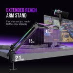 FIFINE AM8PROT Gaming Microphone Kit with Boom Arm, Dynamic XLR/USB Streaming Mic with RGB Light & Tap-to-Mute & Mix Control 5