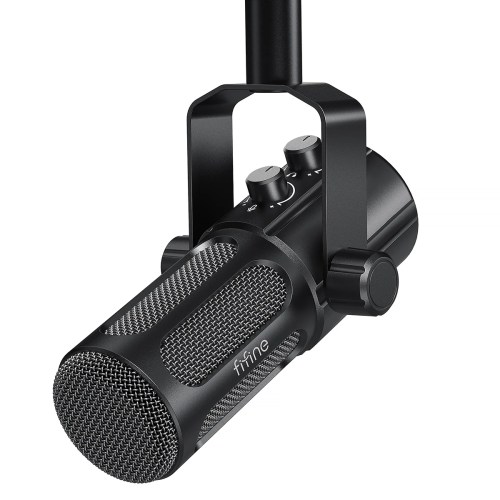 fifine usb/xlr vocal dynamic podcast microphone for streaming, recording, broadcast,studio mic for pc with mute button tank6 FIFINE USB/XLR Vocal Dynamic Podcast Microphone for Streaming, Recording, Broadcast,Studio Mic for PC with Mute Button-TANK6