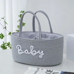 Large Capacity Baby Nappy Organiser Cotton Rope Portable Diaper Storage Bag Foldable Versatile Cosmetics Storage for Newborn 5