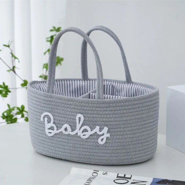 Large Capacity Baby Nappy Organiser Cotton Rope Portable Diaper Storage Bag Foldable Versatile Cosmetics Storage for Newborn 5