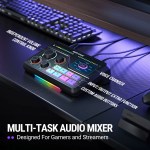 fifine sc8 audio mixer with rgb lighting & voice changer, xlr mic preamp, 3 eq modes, plug & play for gaming/streaming/podcast FIFINE SC8 Audio Mixer with RGB lighting & Voice Changer, XLR Mic Preamp, 3 EQ Modes, Plug & Play for Gaming/Streaming/Podcast 3