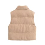 Women's Vest Parkas Jackets Coat Khaki Outwear Streetwear Fashion Elegant Sleeveless Tops Solid With Zipper Waistcoat Woman Coat 5