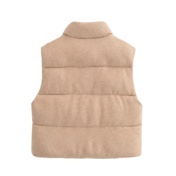 women's vest parkas jackets coat khaki outwear streetwear fashion elegant sleeveless tops solid with zipper waistcoat woman coat Women's Vest Parkas Jackets Coat Khaki Outwear Streetwear Fashion Elegant Sleeveless Tops Solid With Zipper Waistcoat Woman Coat 5
