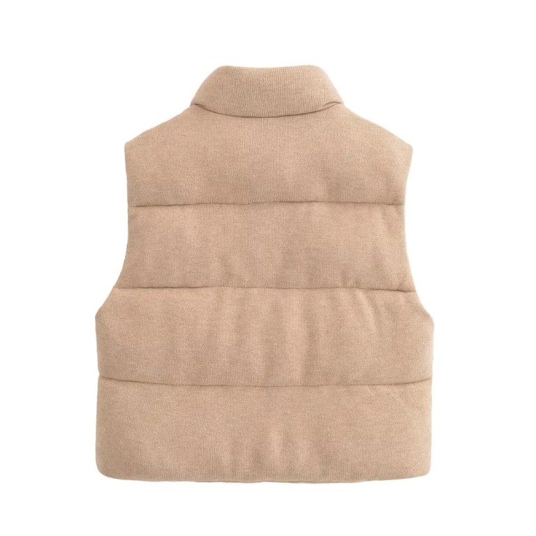Women's Vest Parkas Jackets Coat Khaki Outwear Streetwear Fashion Elegant Sleeveless Tops Solid With Zipper Waistcoat Woman Coat 5