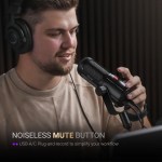 FIFINE USB/XLR Vocal Dynamic Podcast Microphone for Streaming, Recording, Broadcast,Studio Mic for PC with Mute Button-TANK6 5