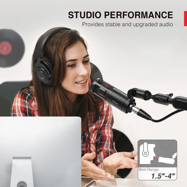 FIFINE K669D Professional XLR Microphone with Metal Body, Studio Mic for Recording/Podcast/Voice Over/ASMR & Streaming 4