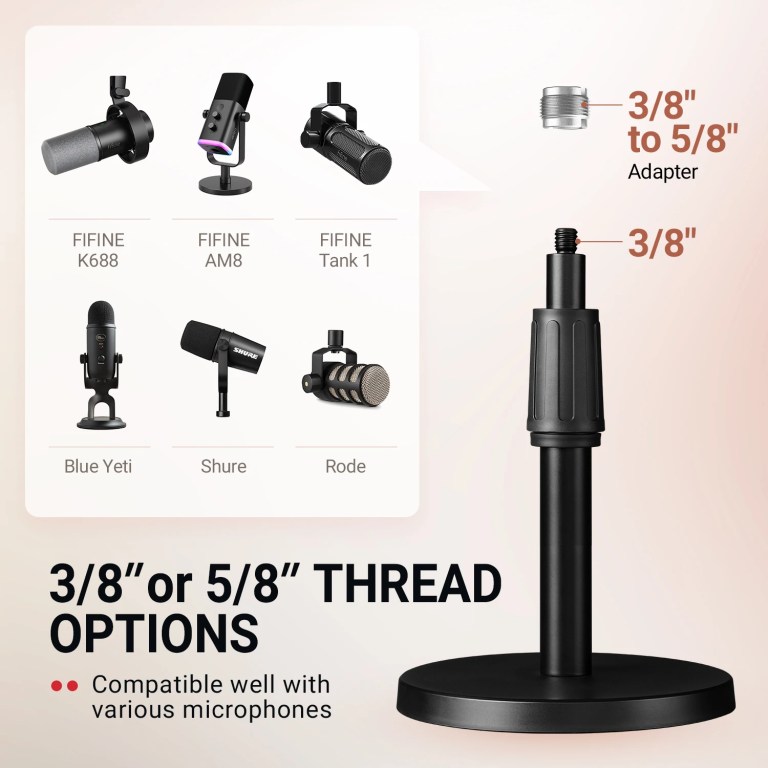 fifine bs1 heavy duty metal microphone stand, adjustable table mic stand with 5/8 FIFINE BS1 Heavy Duty Metal Microphone Stand, Adjustable Table Mic Stand with 5/8 5