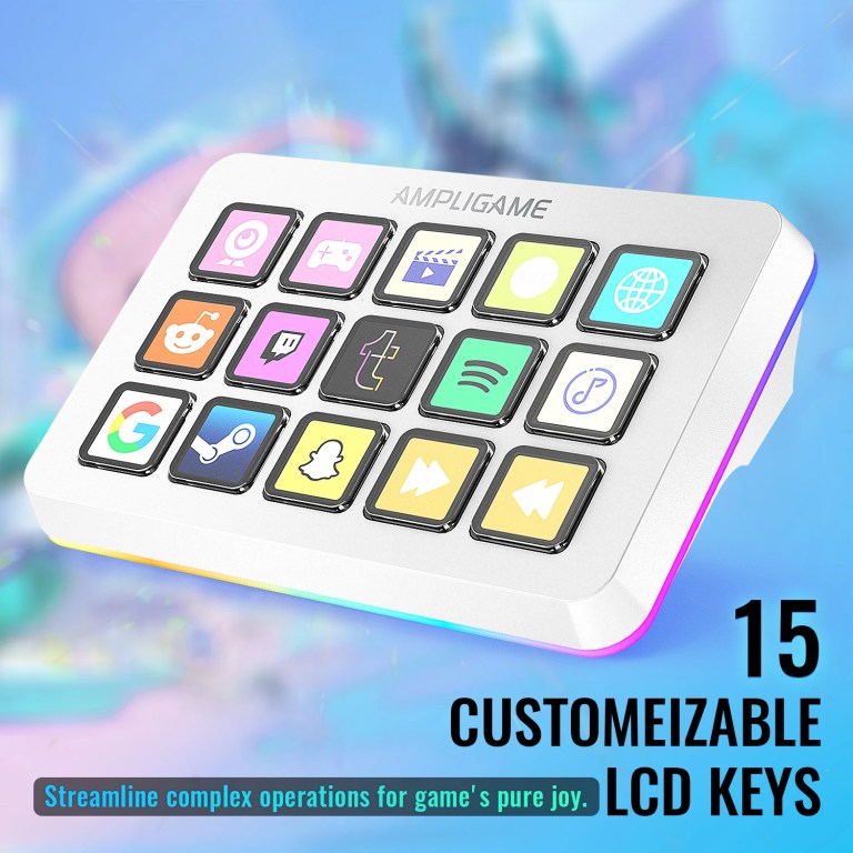 FIFINE D6 15-Key Programmable Macro Board for Streaming, Gaming & Editing, Customizable Shortcut Keyboard for OBS/Twitch/YouTube 1