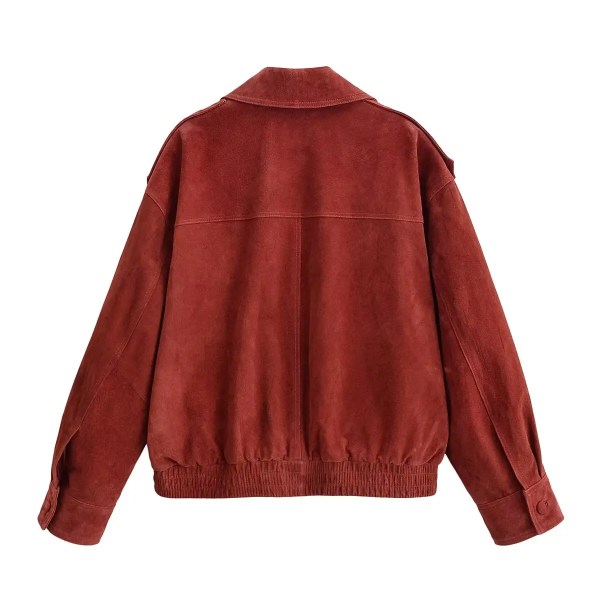 leather jackets women's coat solid long sleeve tops streetwear fashion 2025 with button outwear casual loose woman jackets coat Leather Jackets Women's Coat Solid Long Sleeve Tops Streetwear Fashion 2025 With Button Outwear Casual Loose Woman Jackets Coat 4