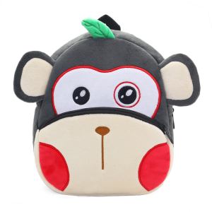 Cute monkey plush backpack with red cheeks