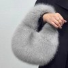 fashion soft plush half moon bags for women designer fluffy faux fur lady handbags luxury small tote female winter purses Fashion Soft Plush Half Moon Bags for Women Designer Fluffy Faux Fur Lady Handbags Luxury Small Tote Female Winter Purses 5