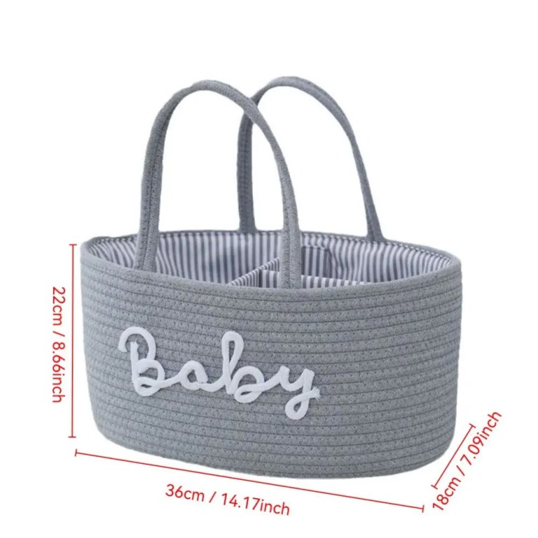 Large Capacity Baby Nappy Organiser Cotton Rope Portable Diaper Storage Bag Foldable Versatile Cosmetics Storage for Newborn 6