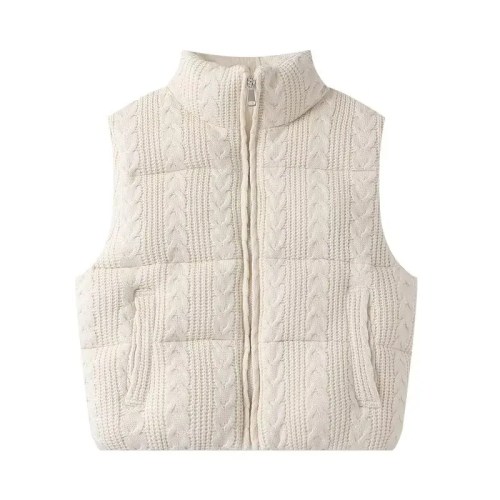 women's beige sleeveless vest jacket knitted solid outwear waistcoat streetwear fashion 2026 inszart coat Women's Beige Sleeveless Vest Jacket Knitted Solid Outwear Waistcoat Streetwear Fashion 2026 Inszart Coat
