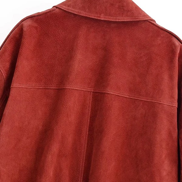 leather jackets women's coat solid long sleeve tops streetwear fashion 2025 with button outwear casual loose woman jackets coat Leather Jackets Women's Coat Solid Long Sleeve Tops Streetwear Fashion 2025 With Button Outwear Casual Loose Woman Jackets Coat 5