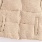 Women's Vest Parkas Jackets Coat Khaki Outwear Streetwear Fashion Elegant Sleeveless Tops Solid With Zipper Waistcoat Woman Coat 3
