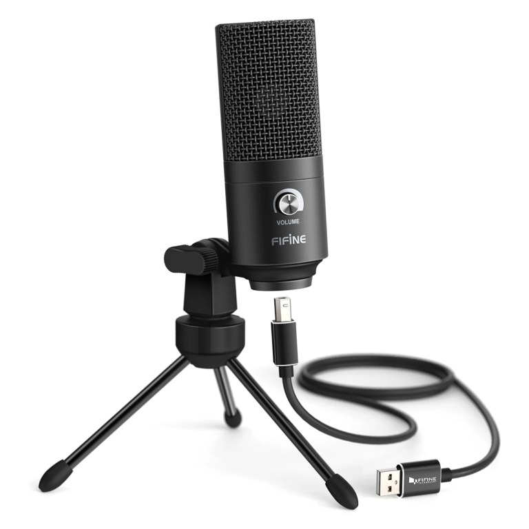 FIFINE USB Condenser Microphone for MAC OS/Windows,Metal Cardioid Laptop Mic for Recording,Voice Overs,Streaming,Meeting-K669B