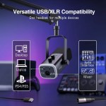 FIFINE Dynamic XLR Microphone Kit with Boom Arm for Mixer,Gaming USB Mic Set with RGB,Volume Control for PC PS5/4 AmpliGame AM8T 5
