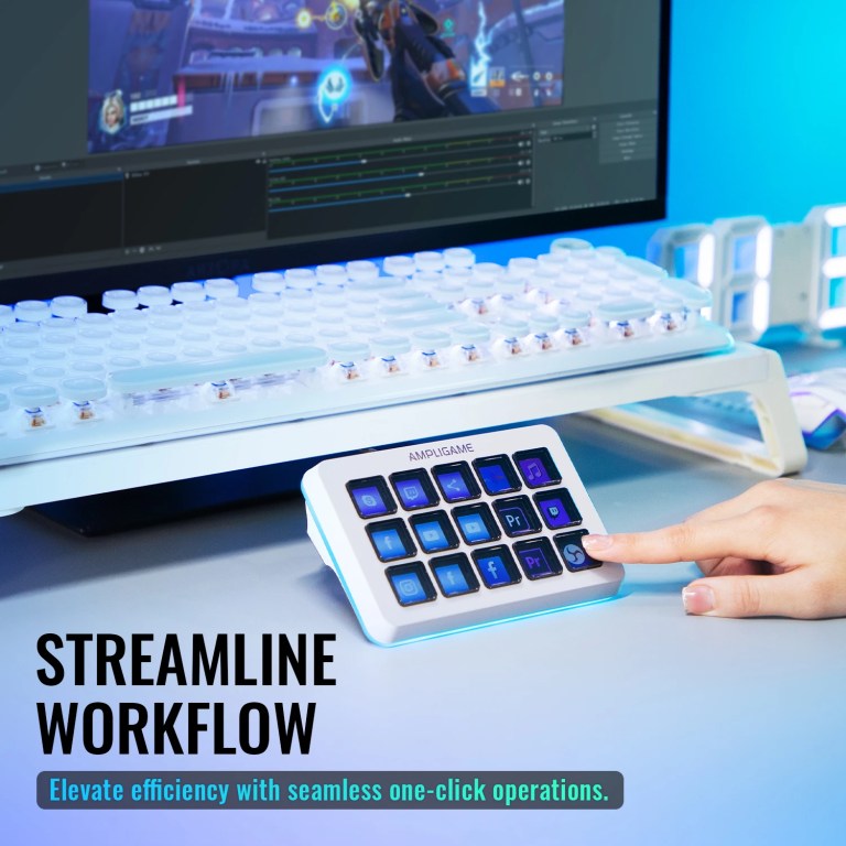 FIFINE D6 15-Key Programmable Macro Board for Streaming, Gaming & Editing, Customizable Shortcut Keyboard for OBS/Twitch/YouTube 5