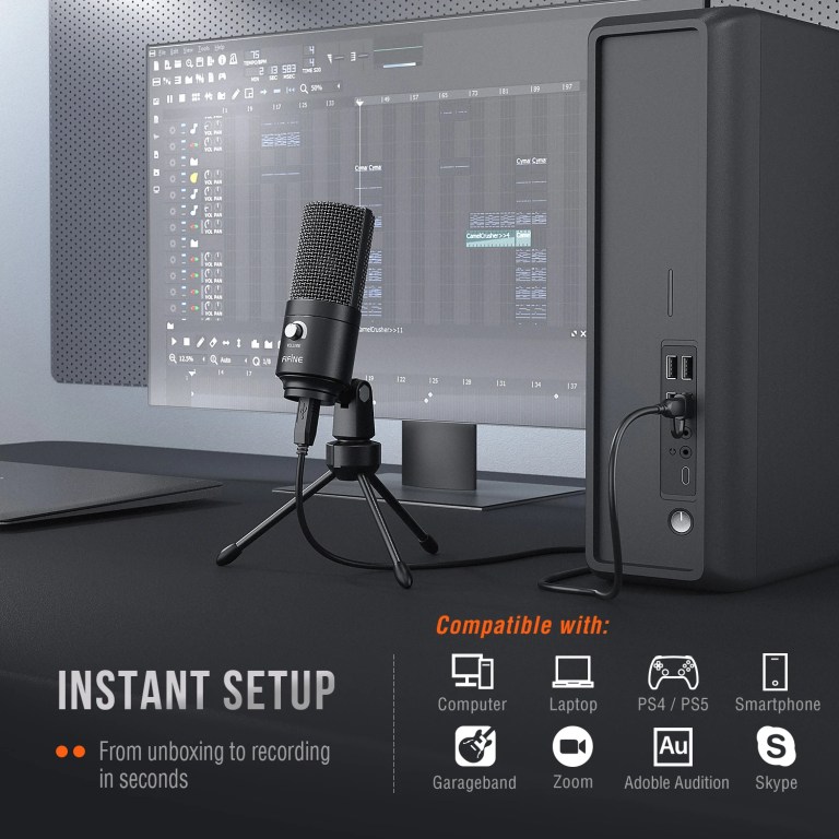 FIFINE USB Condenser Microphone for MAC OS/Windows,Metal Cardioid Laptop Mic for Recording,Voice Overs,Streaming,Meeting-K669B 5