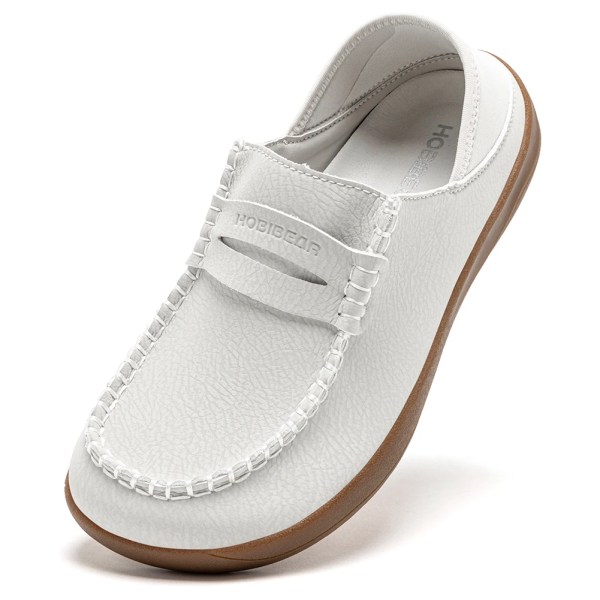 HOBIBEAR Women Barefoot Loafers Wide Width Slip on Lightweight Shoes Comfortable Artificial Leather Flats