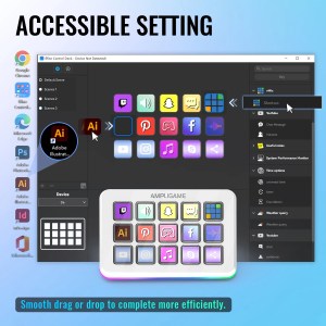 fifine d6 15 key programmable macro board for streaming, gaming & editing, customizable shortcut keyboard for obs/twitch/youtube FIFINE D6 15-Key Programmable Macro Board for Streaming, Gaming & Editing, Customizable Shortcut Keyboard for OBS/Twitch/YouTube 3
