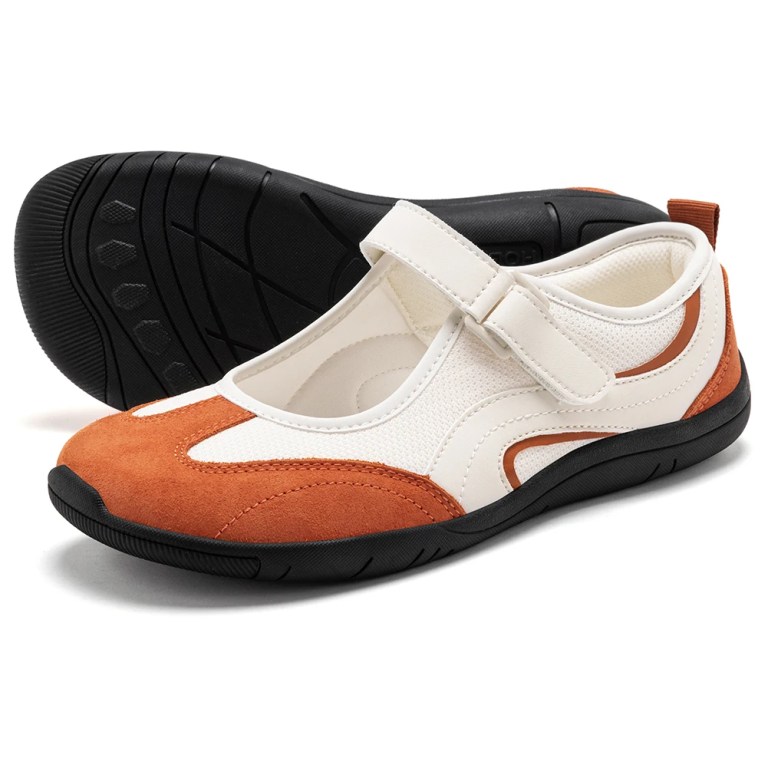 HOBIBEAR Women Wide Width Ballet Flats Zero Drop Mary Jane Shoes Adjustable Hook-Loop Minimalist Lightweight Barefoot Flats 2