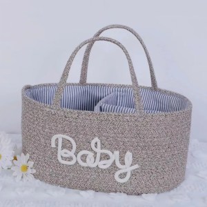 Large Capacity Baby Nappy Organiser Cotton Rope Portable Diaper Storage Bag Foldable Versatile Cosmetics Storage for Newborn 2