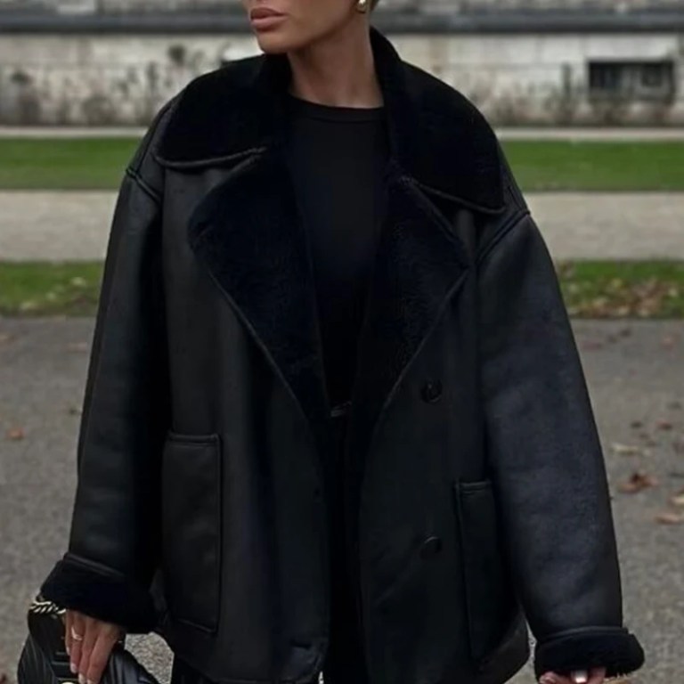 Winter Women's Black Faux Leather Jacket Warm Streetwear Outwear Solid Elegant Warmth 2026 PU Coat for Ladies Jackets Coat Tops 3
